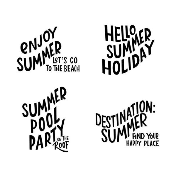 Summer lettering motivation quote. Vector stock isolated on white background for travel agency, restaurant, beach bar. EPS10 — Stock Vector