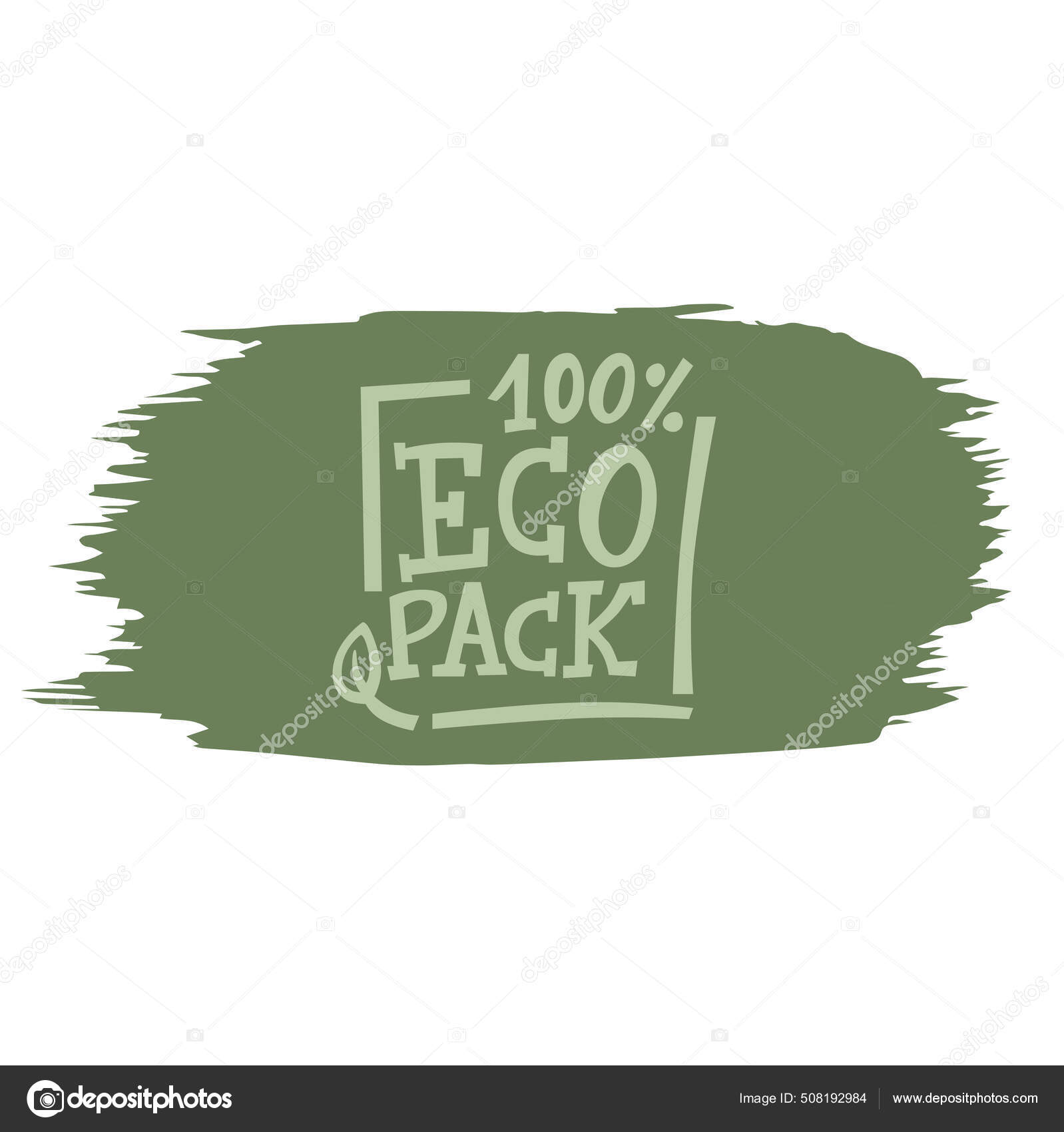 Eco pack handwritten sign of eco friendly, natural and organic labels for print packaging biodegradable, compostable, products. Lettering stock illustration on white background. Stock Vector by ©l.v.l 508192984