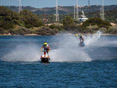 Olbia, İtalya - Haziran 02 - 2019 Aquabike Dünya Şampiyonası Grand Prix İtalya