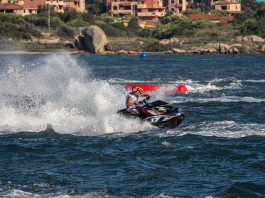 Olbia, İtalya - Haziran 02 - 2019 Aquabike Dünya Şampiyonası Grand Prix İtalya
