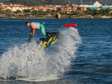 Olbia, İtalya - Haziran 02 - 2019 Aquabike Dünya Şampiyonası Grand Prix İtalya