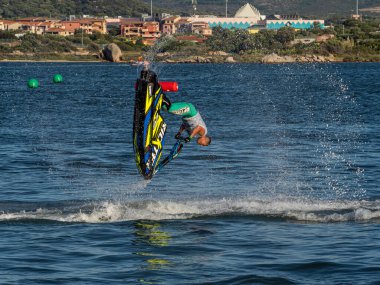 Olbia, İtalya - Haziran 02 - 2019 Aquabike Dünya Şampiyonası Grand Prix İtalya