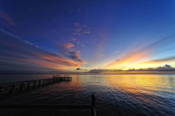 Piękny Obraz Morza Zachodzie Słońca — Zdjęcie stockowe