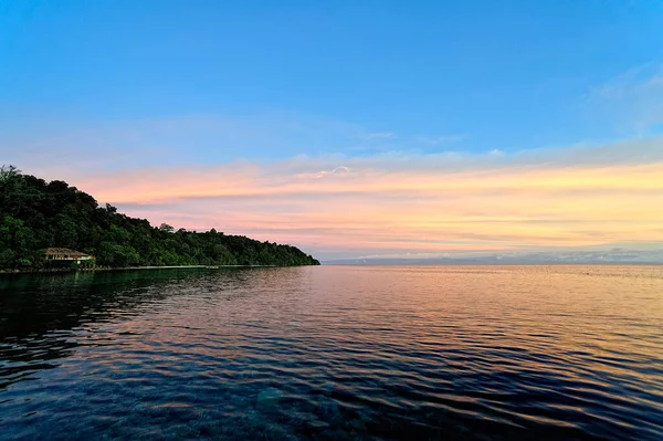 Uma Bela Imagem Mar Pôr Sol — Fotografia de Stock