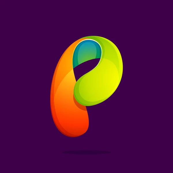 Logo kolorowe litery P. — Wektor stockowy