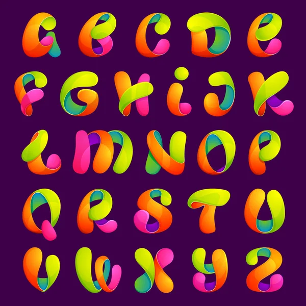 Letras alfabeto colorido engraçado . — Vetor de Stock