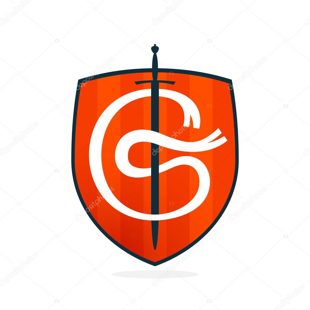 G Letter On The Sword And Shield Vector Image By C Kaer Dstock Vector Stock