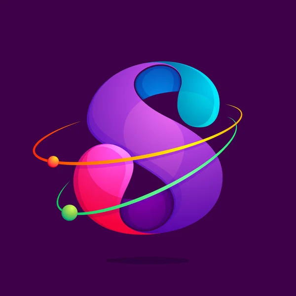 S harfi ile atomlar yörüngeler. — Stok Vektör