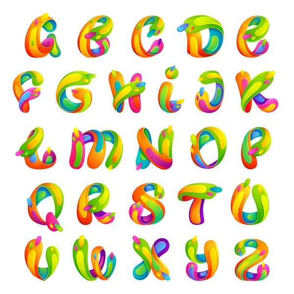 Lustige bunte Buchstaben im Alphabet. — Stockvektor