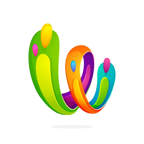 W-літера барвистий логотип . — стоковий вектор