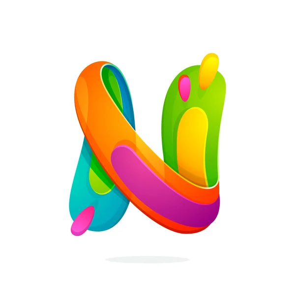 N letter colorful logo. — Stock Vector