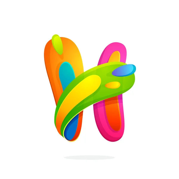 H brev färgglada logo. — Stock vektor