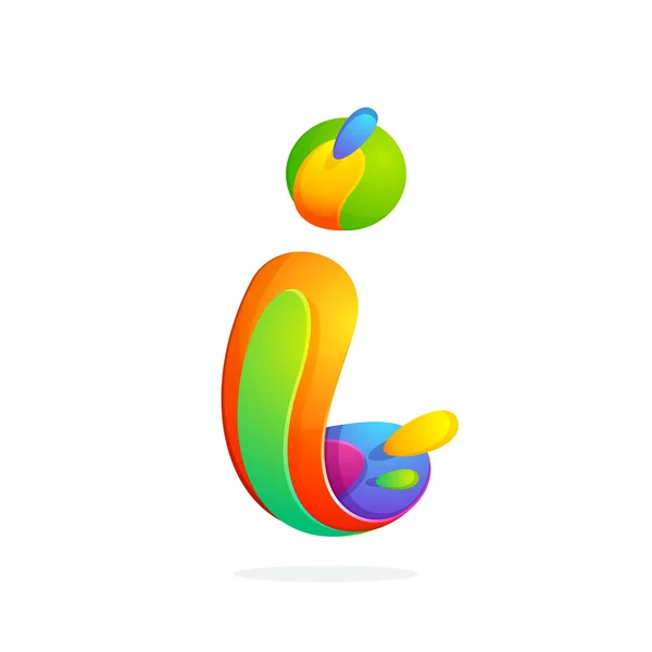 Jag brev färgglada logo. — Stock vektor