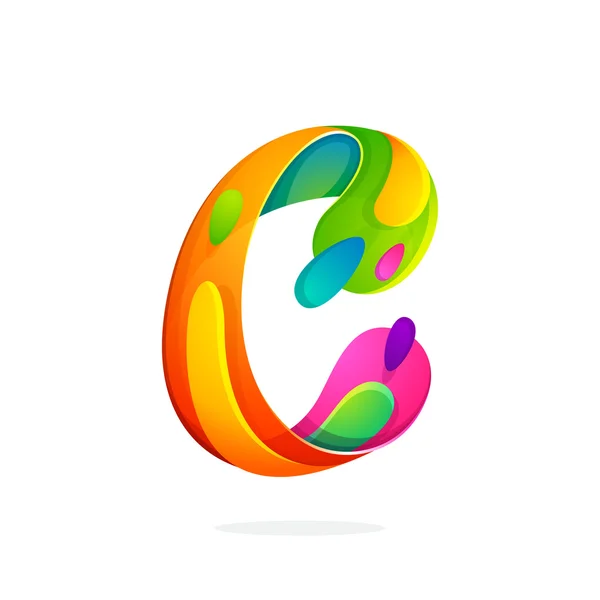 C 문자 다채로운 로고. — 스톡 벡터
