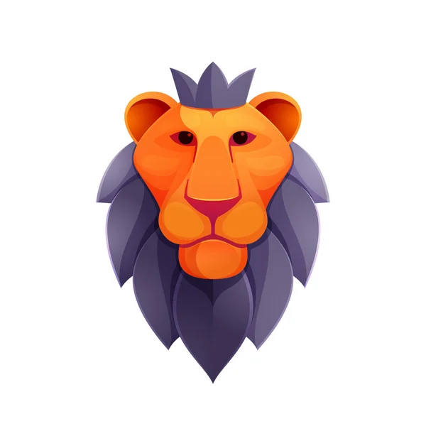 Lion head volym vektor logo. — Stock vektor