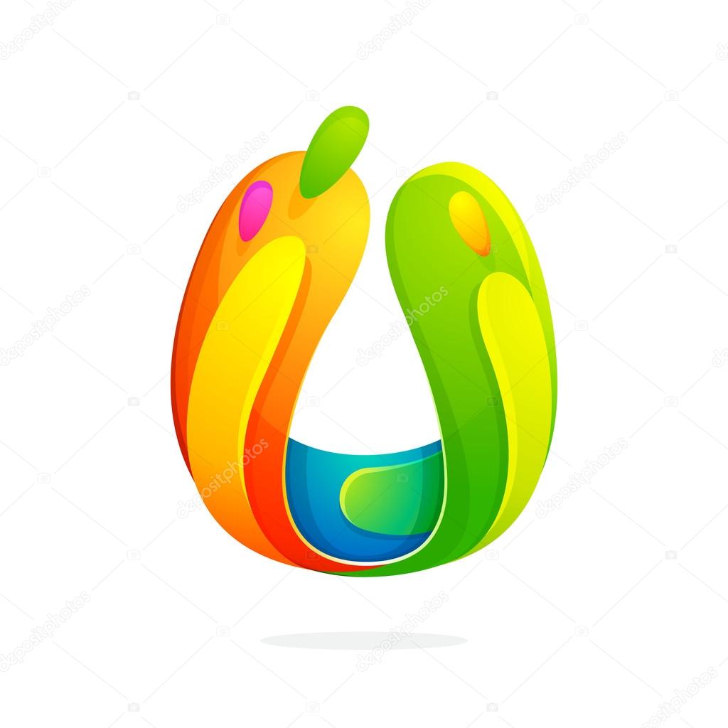 U letter colorful logo.