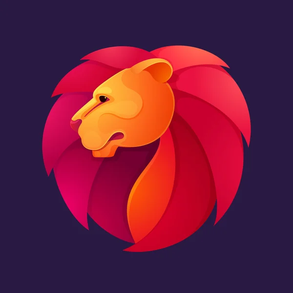 Lion head volym vektor logo. — Stock vektor