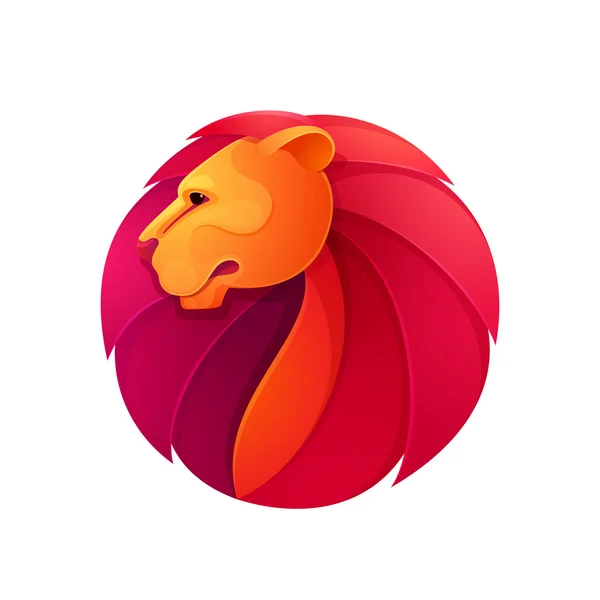 Lion hoofd volume vector logo. — Stockvector