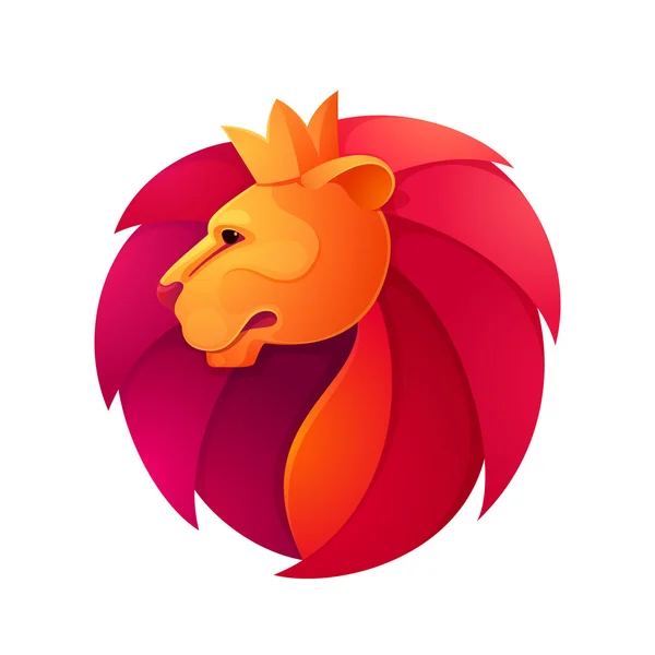Lion head volym vektor logo. — Stock vektor