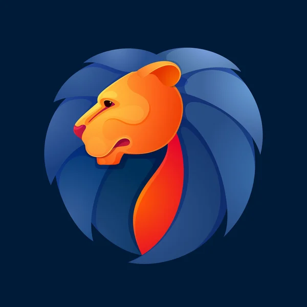 Lion head volym vektor logo. — Stock vektor