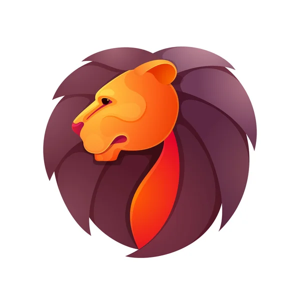 Lion head volym vektor logo. — Stock vektor