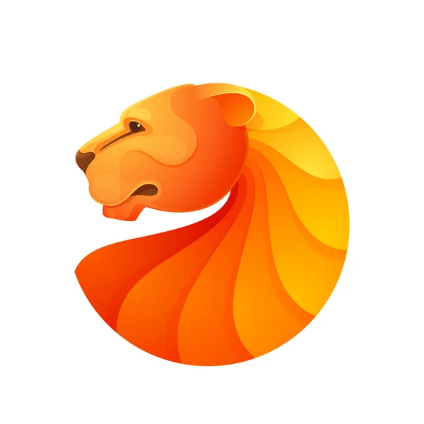 Lion head volume vector logo. — Stock Vector