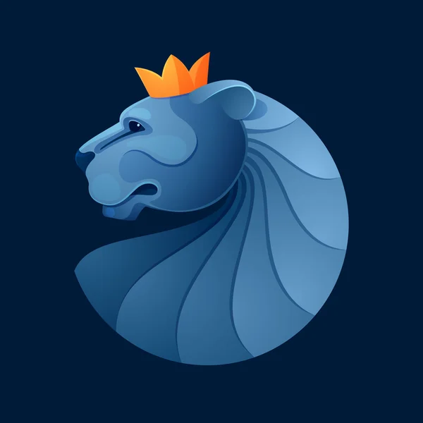 Логотип об'єму голови лева . — стоковий вектор