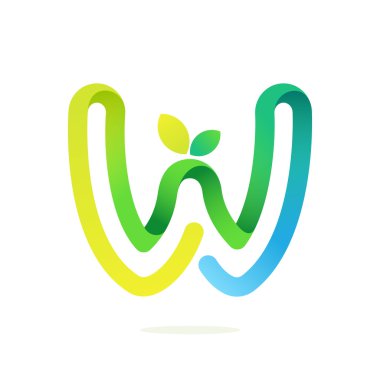 Yeşil yaprakları Eko logolu W harfi.