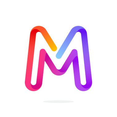 M letter colorful logo. clipart