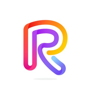 R harfi renkli logo.