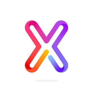 X harfi renkli logo.