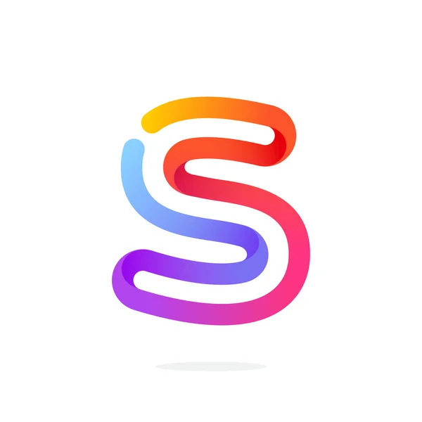 S 문자 다채로운 로고. — 스톡 벡터