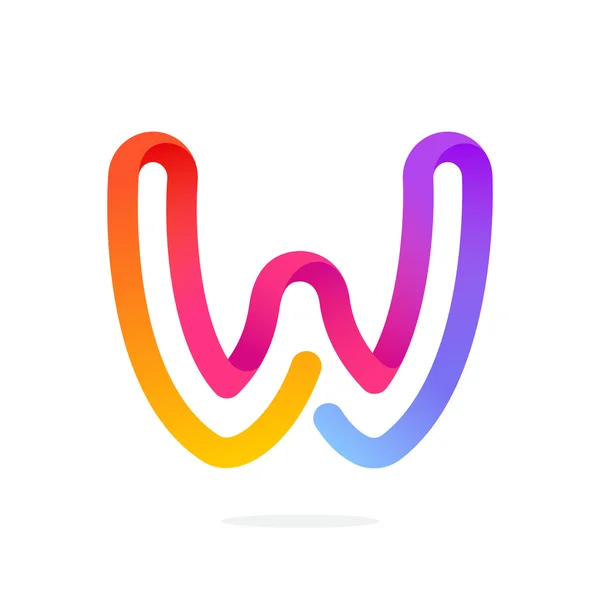 W letra colorido logotipo . — Vector de stock