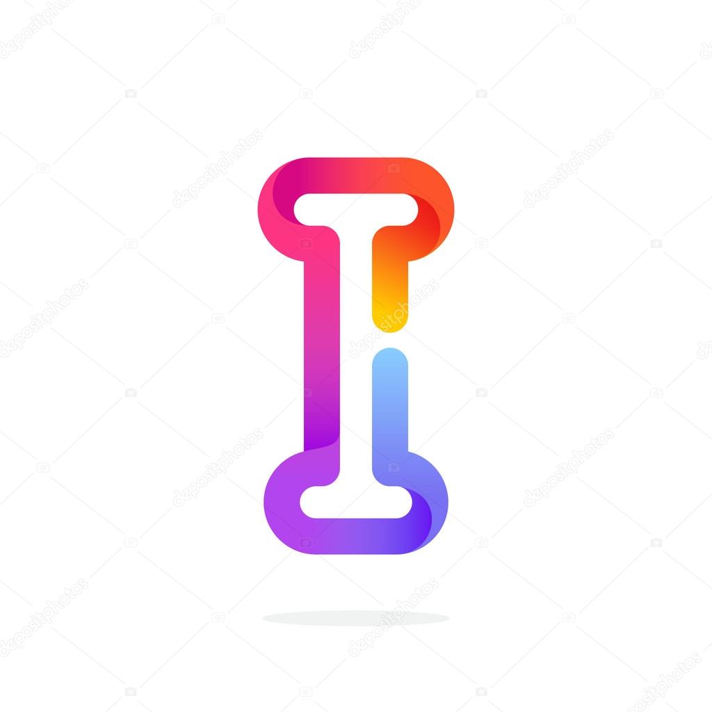 I letter colorful logo.