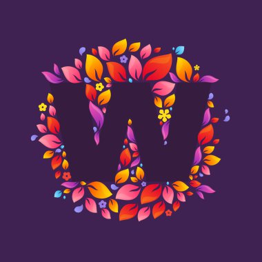 W harf logo daire alevler içinde