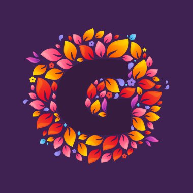 G harfi logo daire alevler içinde