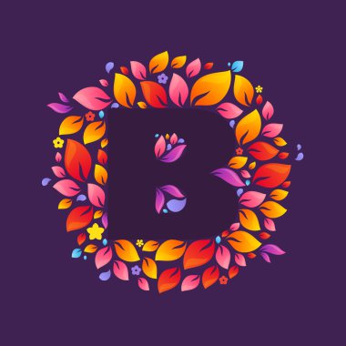 B harfi logosu daire alevler içinde