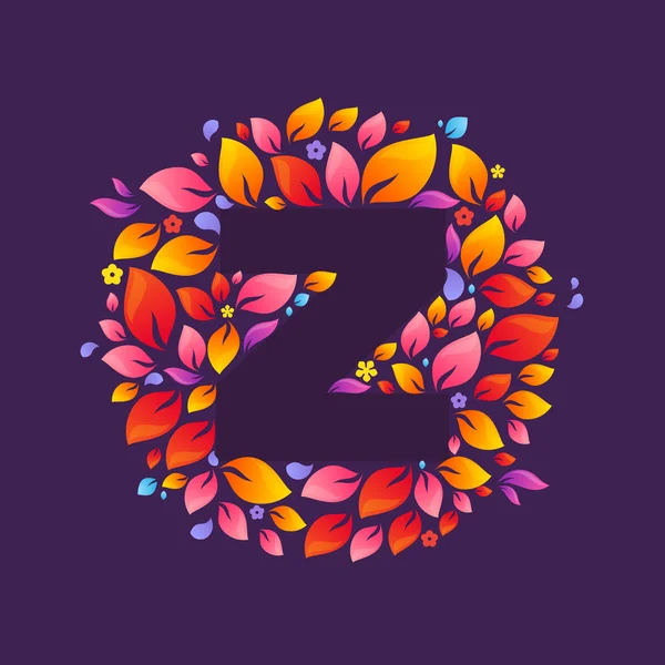 Z-brief-logo in de cirkel van de vlammen — Stockvector