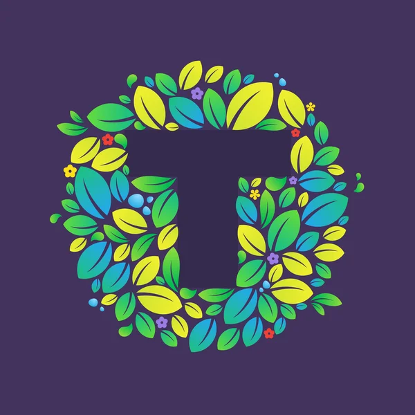 Letra T logo en círculo — Archivo Imágenes Vectoriales