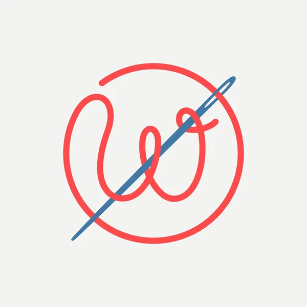 W文字ロゴ — ストックベクタ