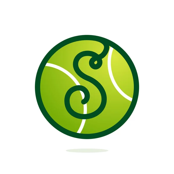 S буква логотип с теннисным мячом . — стоковый вектор