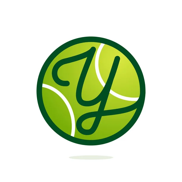 Y list logo z piłki tenisowe. — Wektor stockowy
