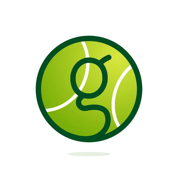 Логотип буквы G с теннисным мячом . — стоковый вектор
