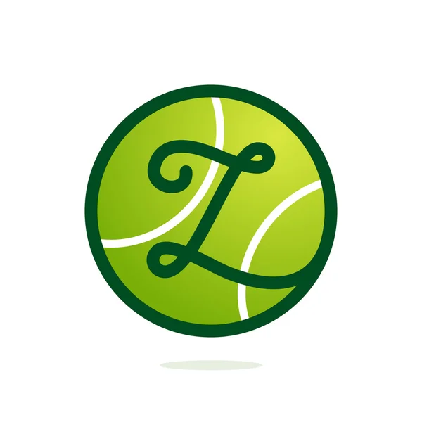 Z list logo z piłki tenisowe. — Wektor stockowy