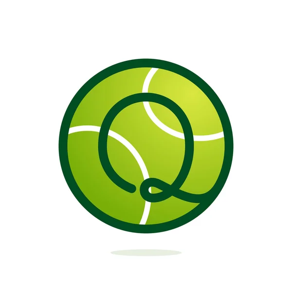 Q Buchstabe Logo mit Tennisball. — Stockvektor
