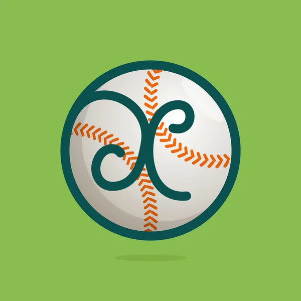 X list logo z baseball piłki. — Wektor stockowy