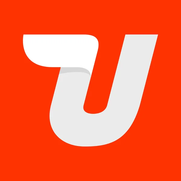 Logotipo de letra U con un ala en rojo . — Archivo Imágenes Vectoriales