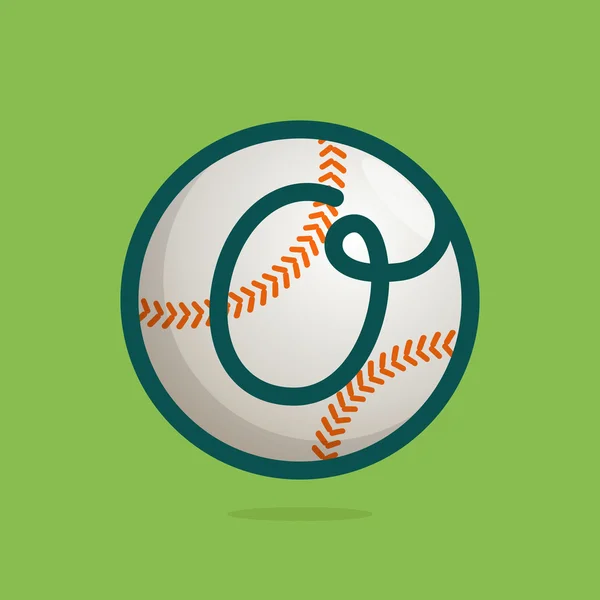 O Buchstabe Logo mit Baseballball. — Stockvektor