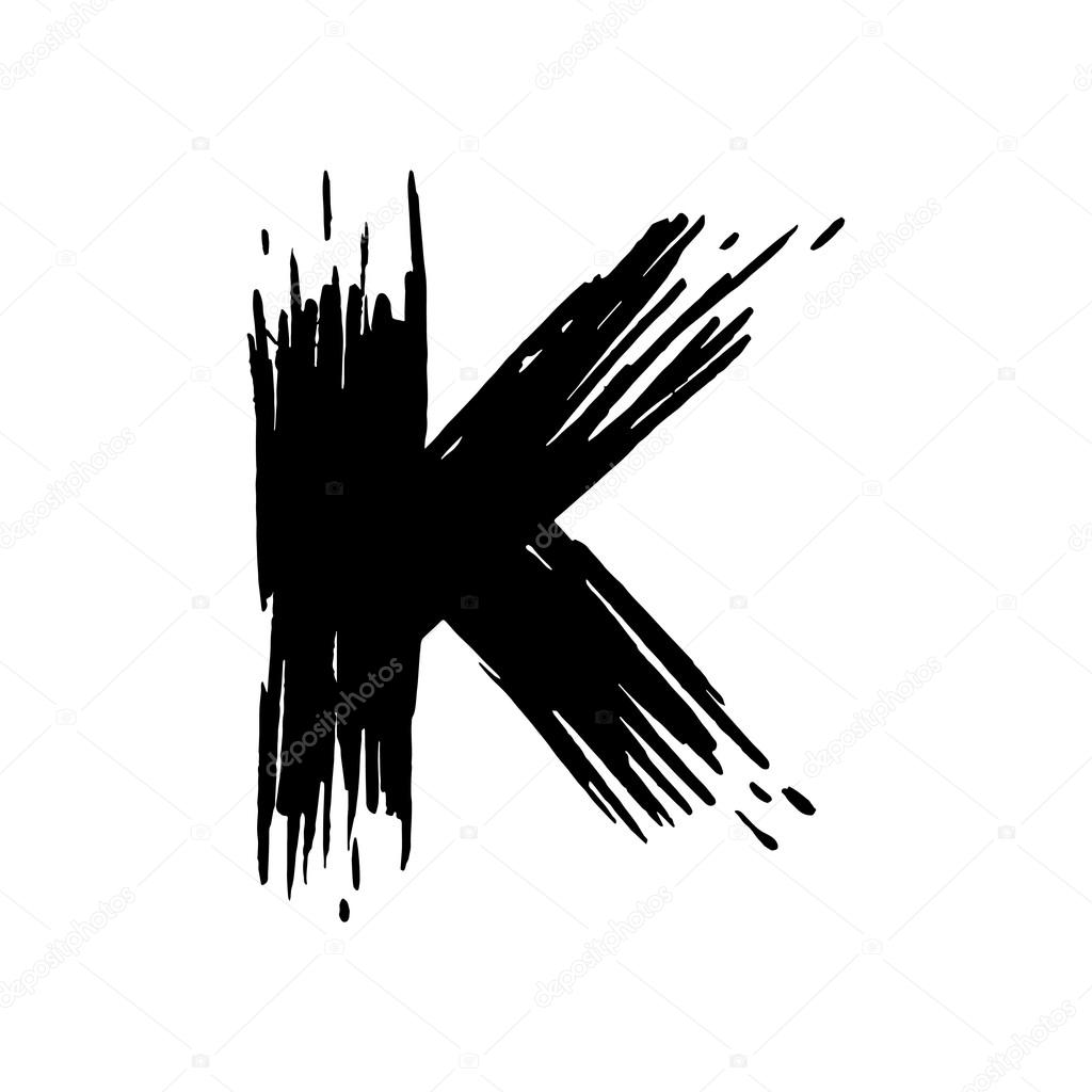 K letter painted with a felt pen.