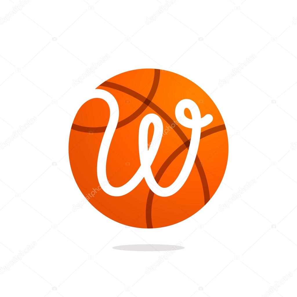 W letter logo with basketball ball. — Stock Vector © kaer_dstock 103689728